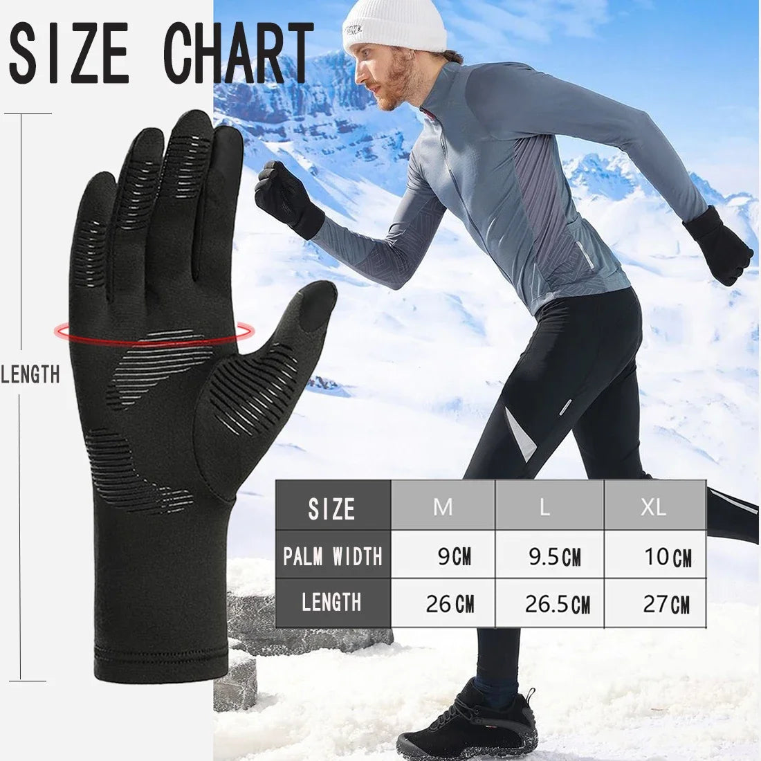 Ski Gloves Liners Thermal Warm Touch Screen Gloves ,Suit for Winter Men &Women Cycling&Running Thin & Lightweight