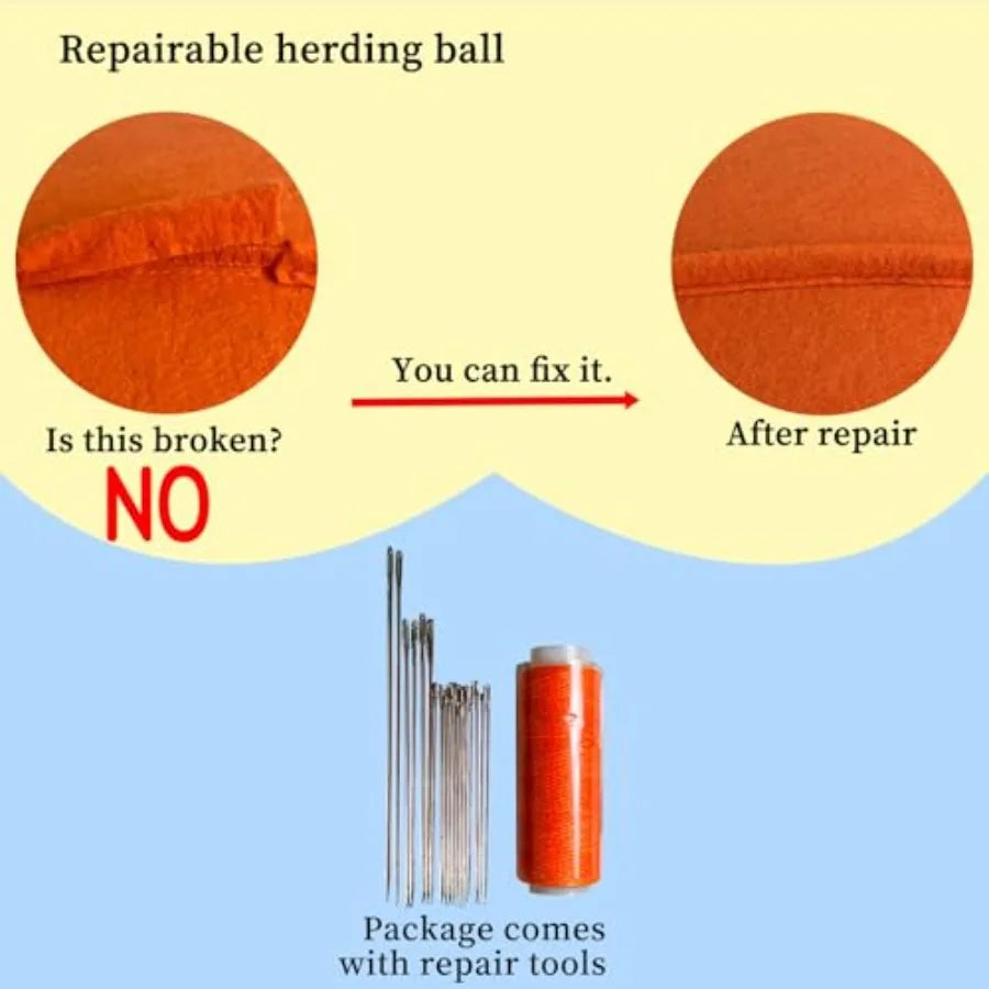 Herding Ball for Dogs Dual Layered Herding Dog Ball Set for Australian Shepherd Cattle Collie for Dog Agility Equipment- Free T