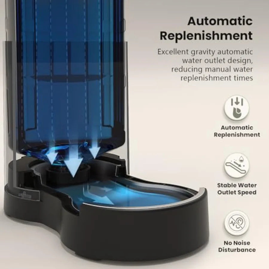 Dog Water Bowl Dispenser 7L Automatic Dog and Cat Water Dispenser with Stainless Steel Bowl Gravity Waterer Large Capacity and