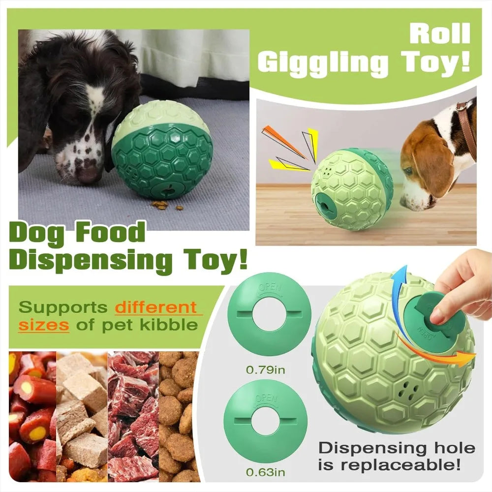 XL Dog Treat Dispenser, Wobble Giggle Ball, Roll Herding Egg, Tough Chew Toy for Large Aggressive Chewers, Interactive Indoor & Outdoor Play
