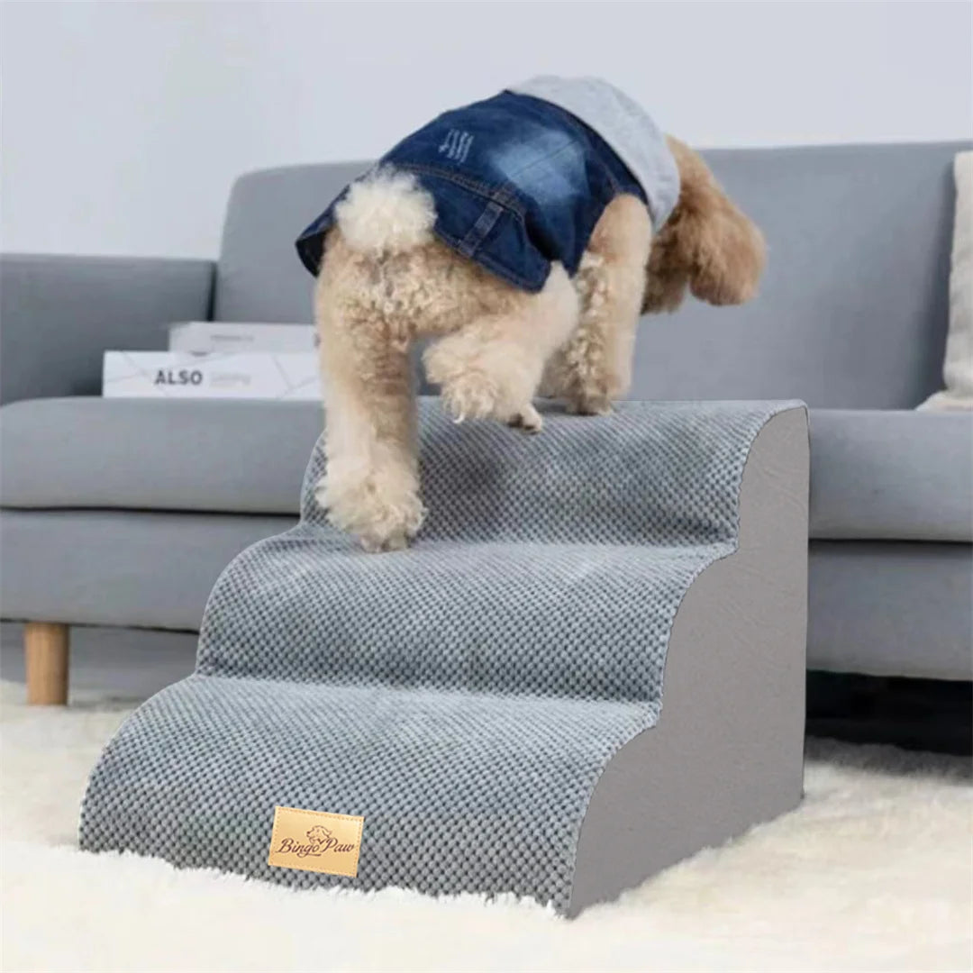 BINGOPOW Pet Dog Stairs High-Density Sponge Foam Dog Steps for Sofa Couch with Washable Cover for Puppies