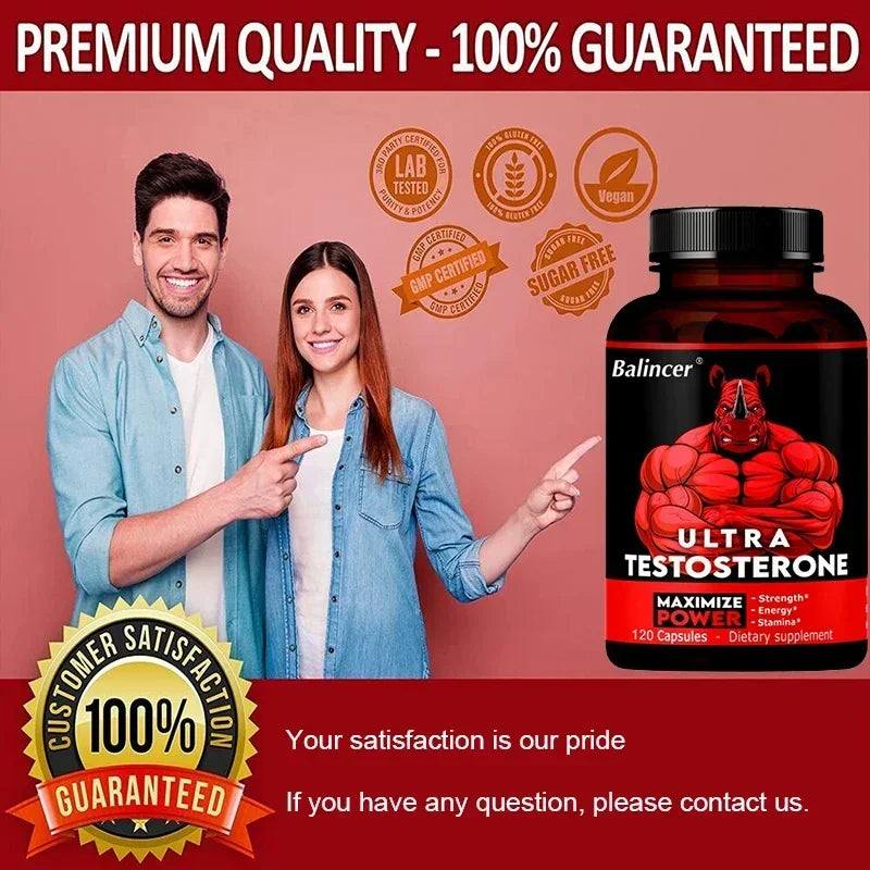Tribulus Extract Supplement Capsules, Men's Energy Capsules, Support Immune System Health, Boost Muscle, Strength and Energy