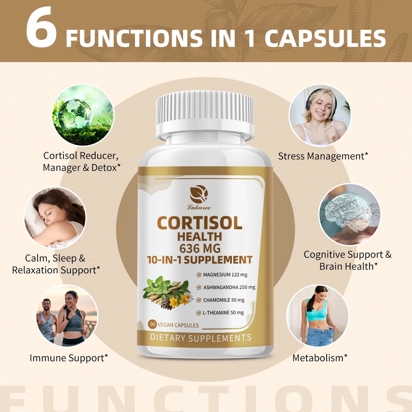 Beworths Cortisol Capsules With Magnesium Ashwagandha For Cognitive Support