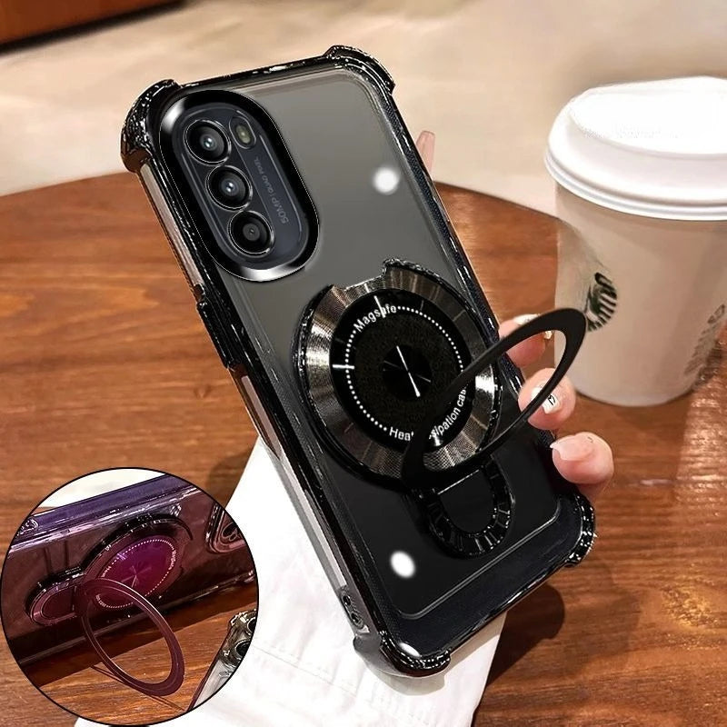 Shockproof Plating Magnetic Bracket Case for Samsung Galaxy A17 A07 A16 A26 A36 A56 A06 A15 A25 A35 A55 A14 A24 A34 A54 5G Cover