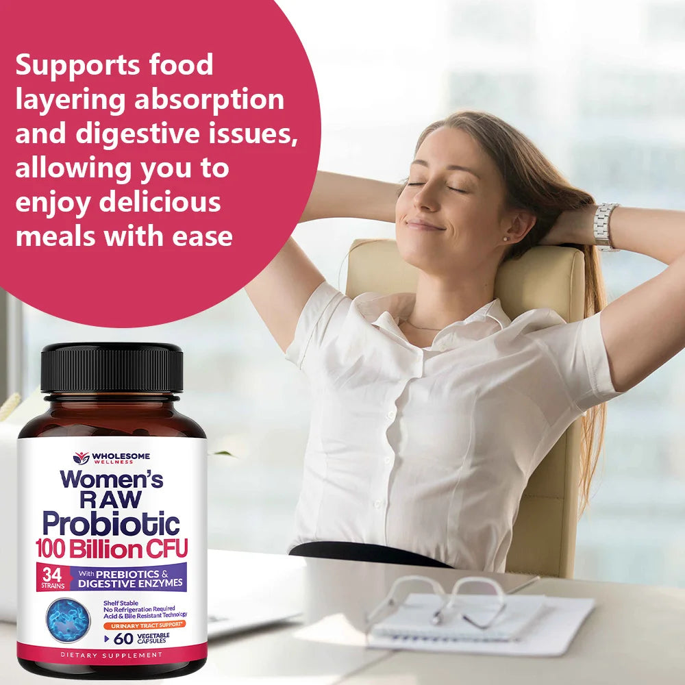 Probiotics for Women, 100 Billion CFU, with Prebiotics, Digestive Enzymes and Urinary Tract Protection