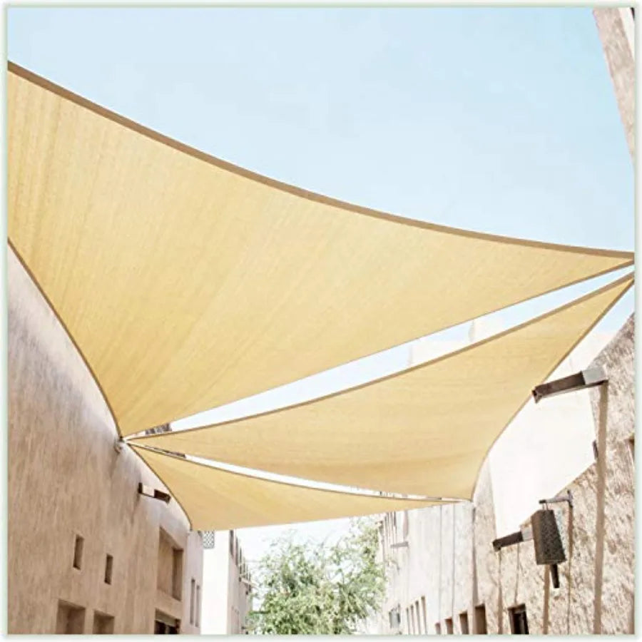 20' x 20' x 20' Triangle TAPT20 Sun Shade Sail Canopy Mesh Fabric UV Block UPF50 - Commercial Heavy Duty - 190 GSM - 3 Years Wa
