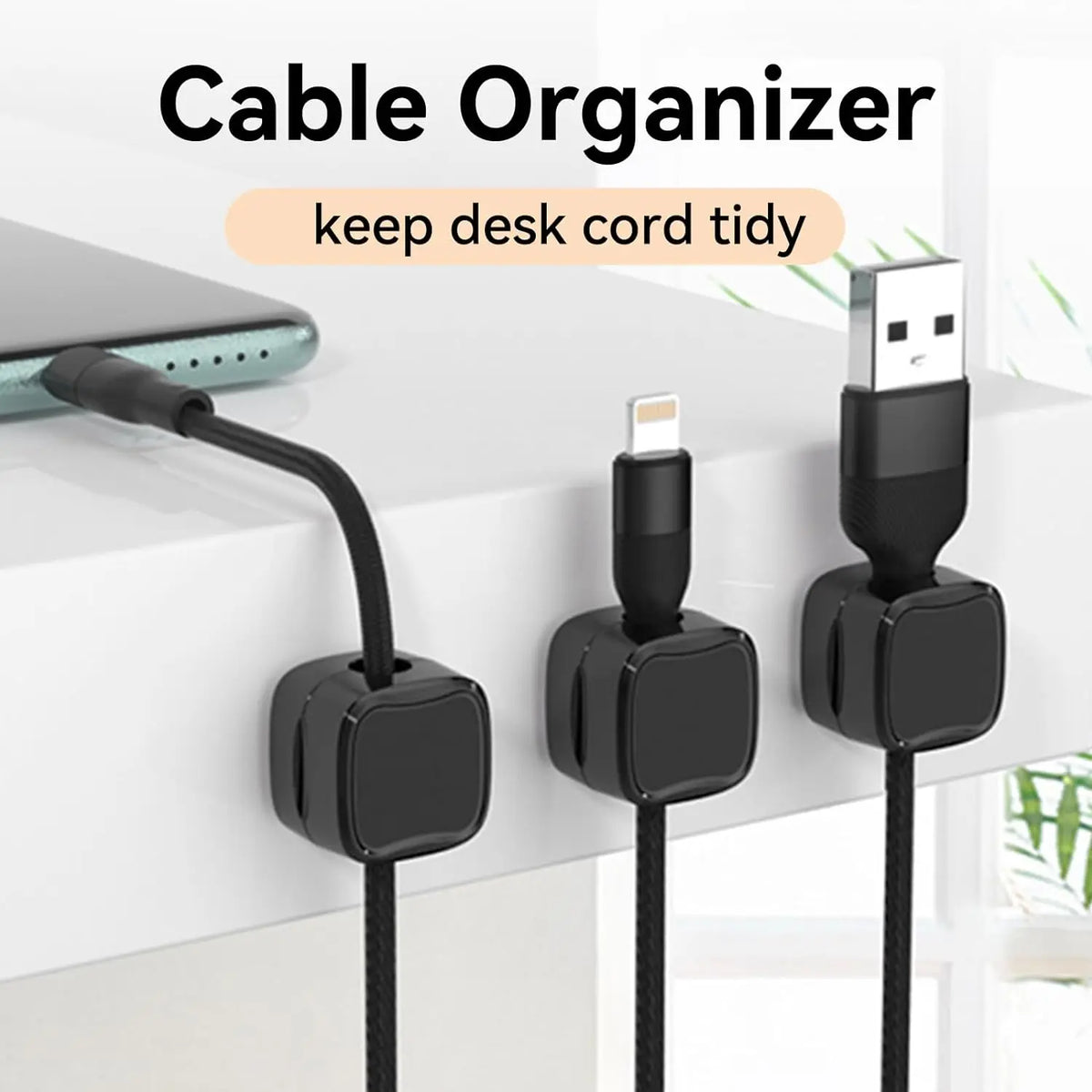 Magnetic Cable Clips Adhesive Cord Holder for Home Cable Management