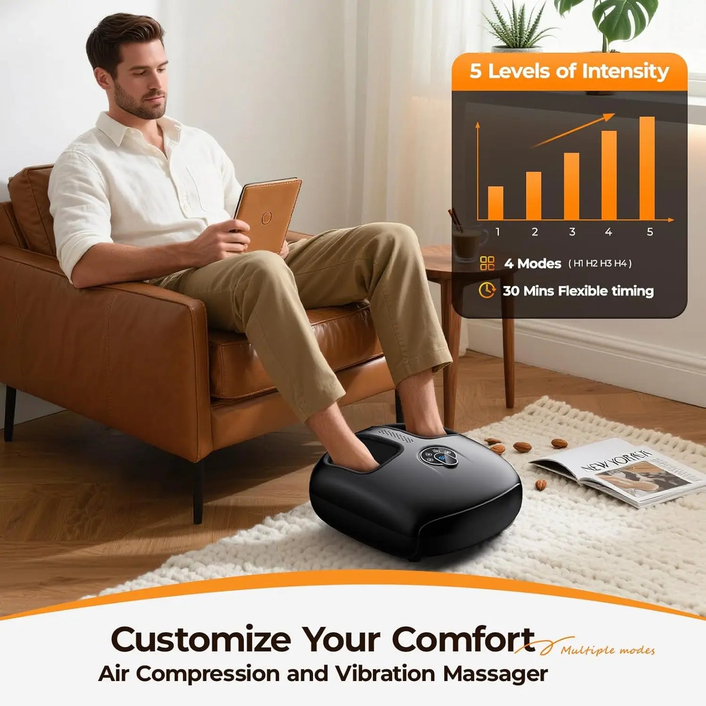 HTMM Shiatsu Foot Massager With Heat Technology And 4 Modes