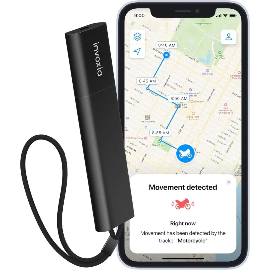 Invoxia GPS Tracker PRO - Real-Time Location - No Subscription - for Cars Motorcycles Bicycles - Motion and Tilt Alerts - 4G LT