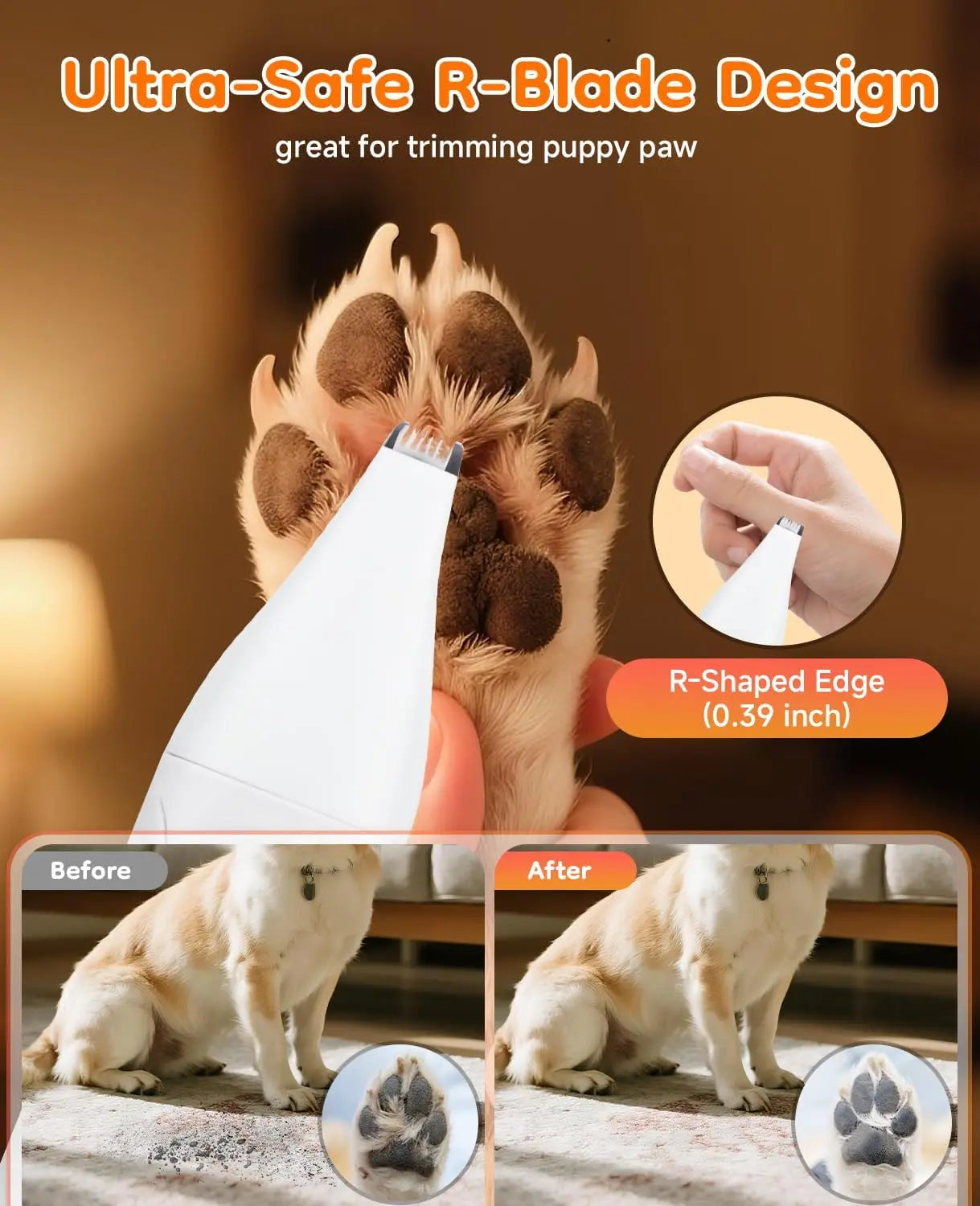 Dog Trimmer Cordless Grooming Kit Quiet Nail Grinder Hair Clippers