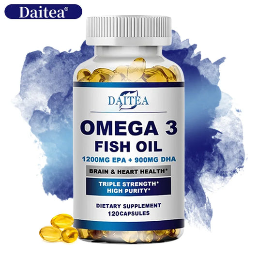 Fish Oil OMEGA-3 for Brain Cognitive Function and Memory, Heart, Joint Health - Rich in DHA and EPA
