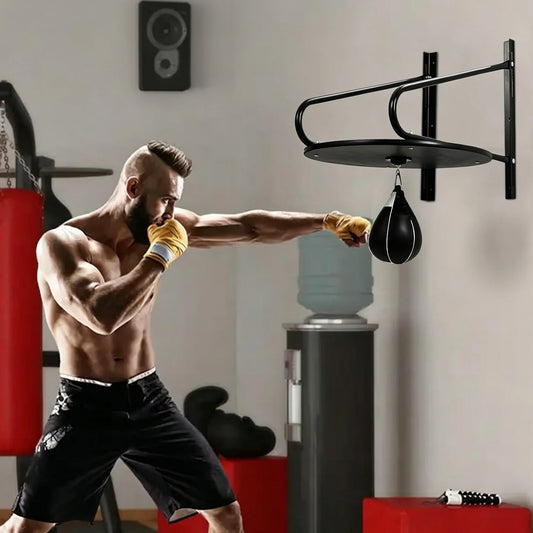 24 Inch Adjustable Speed Bag Platform With 360 Swivel, Heavy Duty Wall Mount Boxing Trainer Station For Home Gym Workout