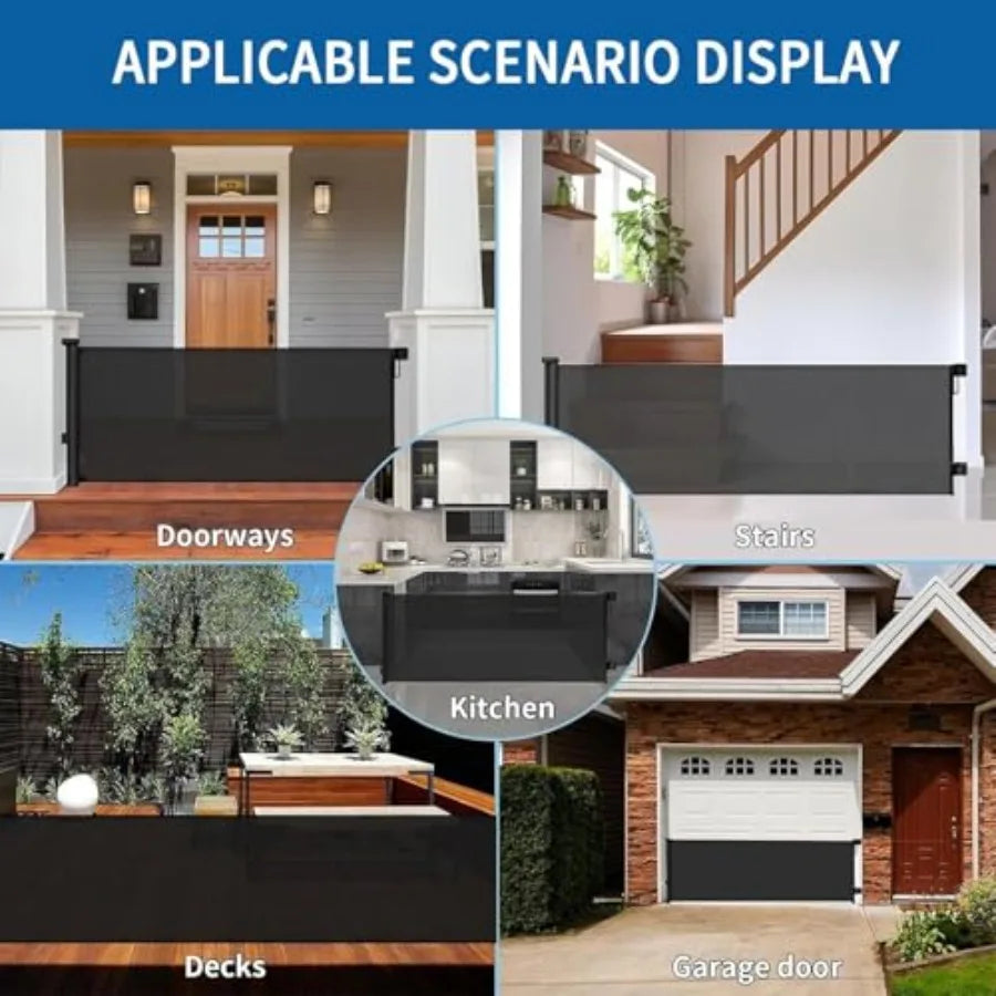 71Inch Retractable Baby Gates, no Drilling Baby Gates, Child Gates, Safety Gates, Extra Long Dog Gates on Doorways, Stairs, Out