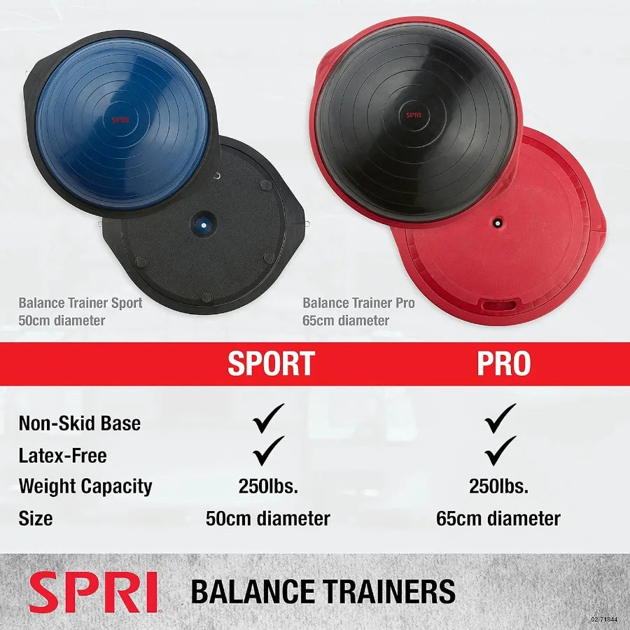 Balance Trainer Dome Shape Half-Exercise Ball with Non-Skid Base - Sport (50cm) for Balance Training, Strength Building, Toning,