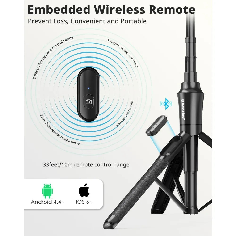 72-Inch Magnetic Tripod with Remote, Extendable for iPhones and Android Phones, Compatible with MagSafe