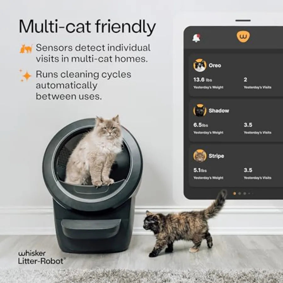 Automatic Self-Cleaning Cat Litter Box with OdorTrap Refills Liners Cleaner Wipes and Carbon Filters for Continuous Freshness