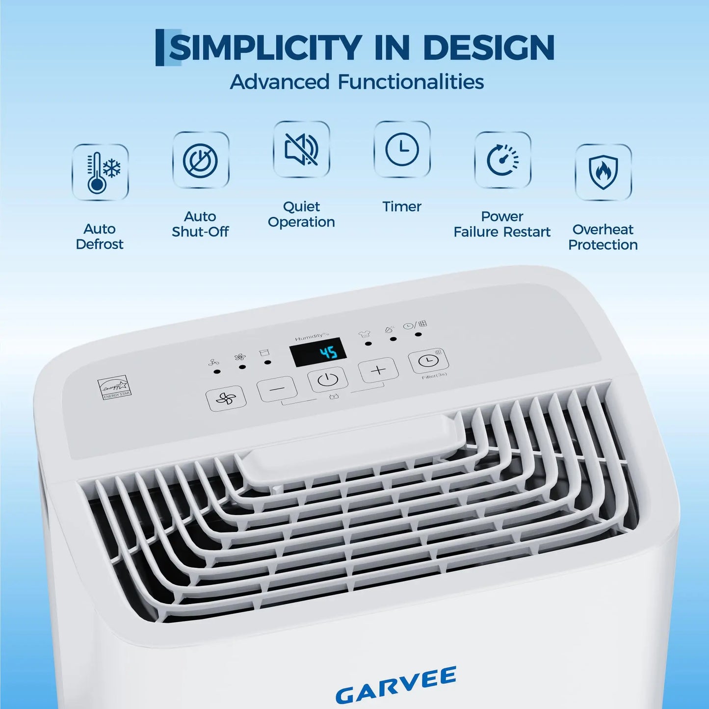 Portable 35 Pint Dehumidifier For Home Basement Bathroom, Up To 4,500 Sq Ft, Quiet Compact Unit With Reusable Filter