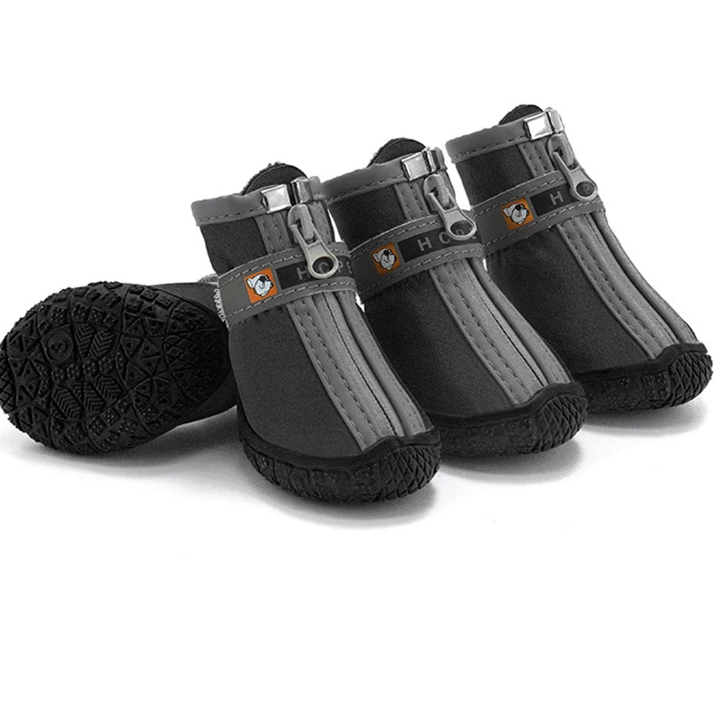 Dog Non Slip Paw Protection Boots Plush Warm Weather Shoes