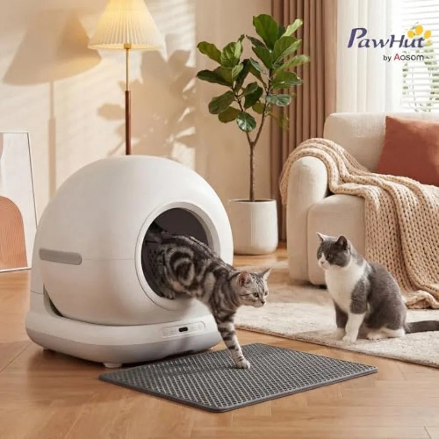 Automatic Litter Box Self Cleaning for Multiple Cats 72L Extra Large App Control 2.4G WiFi Odor Noise Control Safety Sensors De