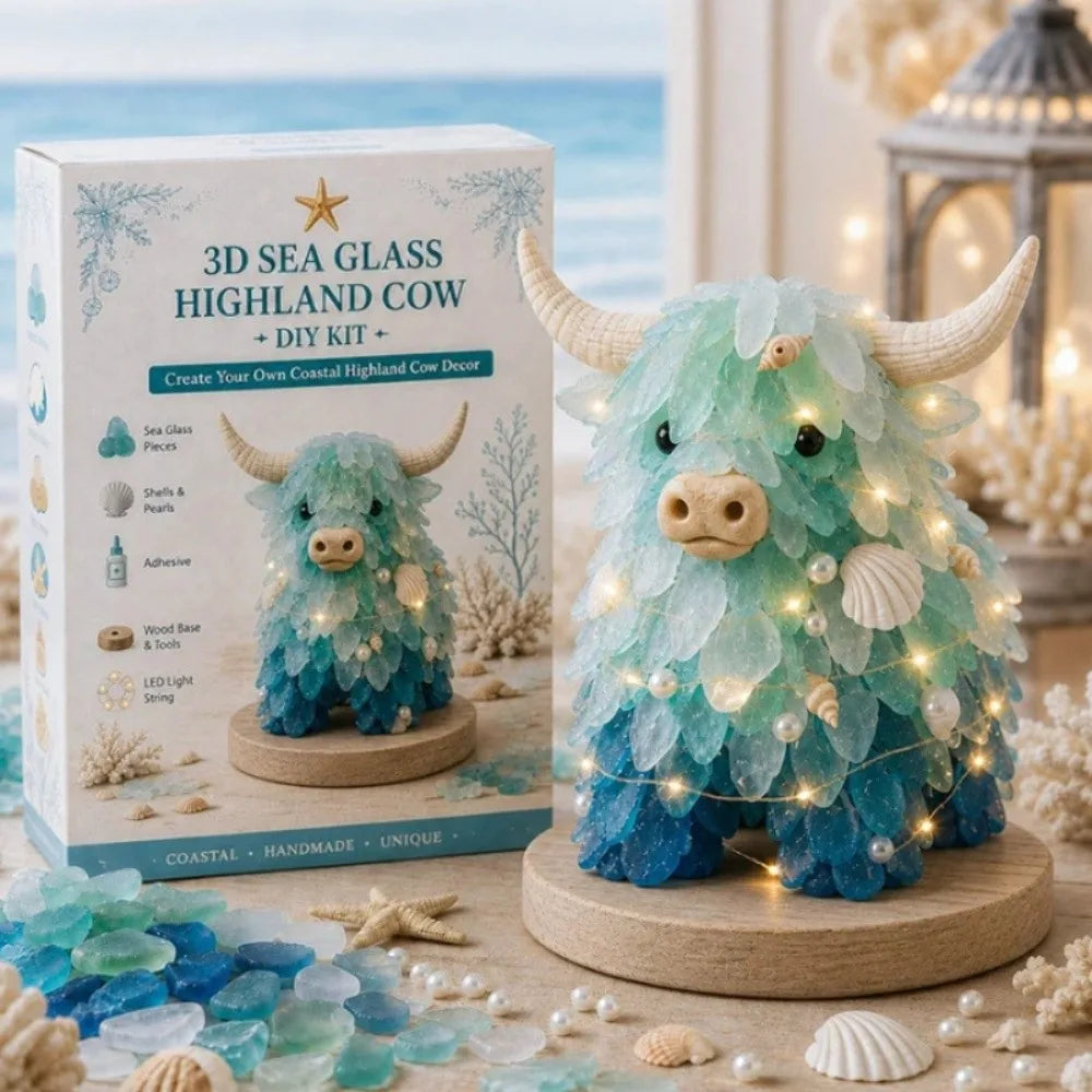 Handmade Sea Glass Art Kit For Textured Tabletop Display Crafting