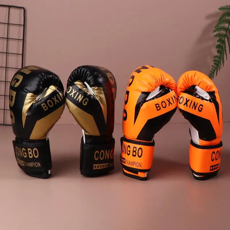 Gloves Shock Absorb Breathable PU Leather Full Finger Boxing Mitt Muay Thai Karate Impact Protection Kids