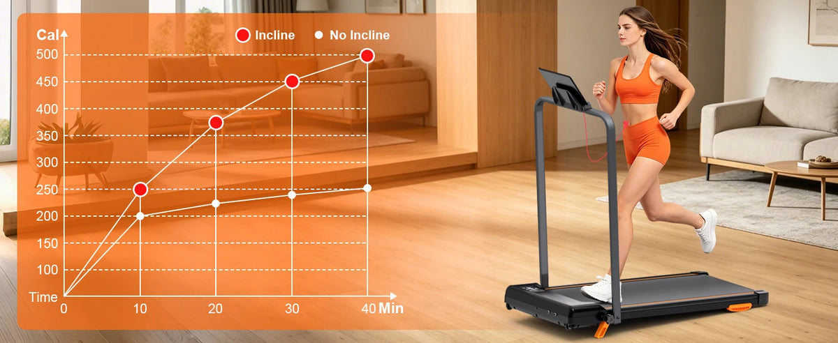 Foldable Home Treadmill with Manual Incline and Quiet Electric Operation