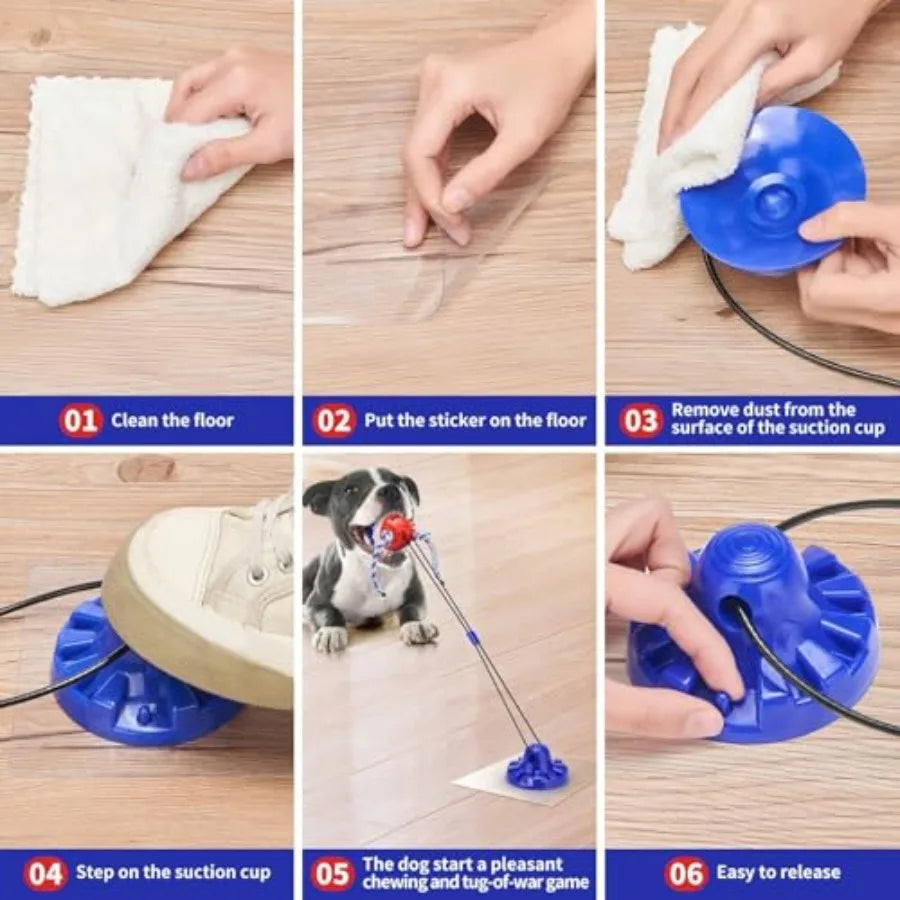 Dog Toy with Suction Cup - Interactive Toys for Large Dogs - Durable Dog Toothbrush and Chew Toy - Puppy Teething Toys - Indest