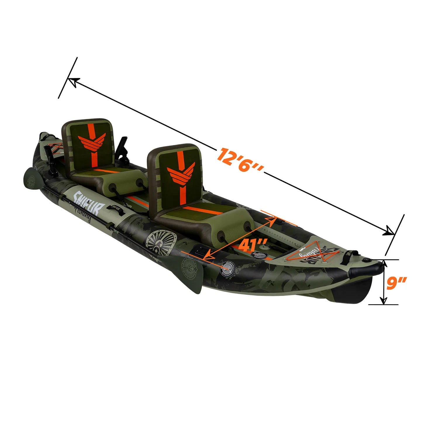 Nawakar Inflatable Kayak, Fishing Kayak, Portable Touring Kayaks Inflatable PVC Kayak Fishing Canoewith Padded Seat, Hand Pump