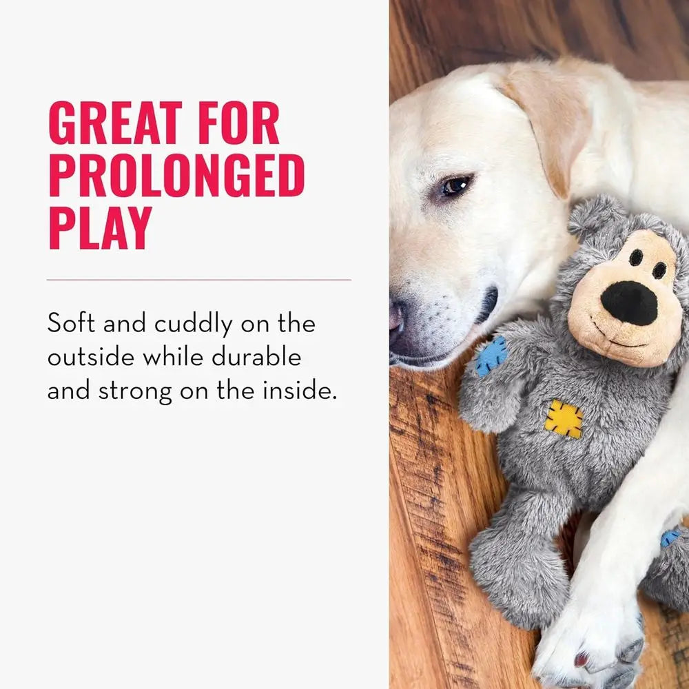 Wild Knots Bears Durable Dog Toys with Internal Knotted Ropes Minimal Staining Assorted Colors Medium/Large