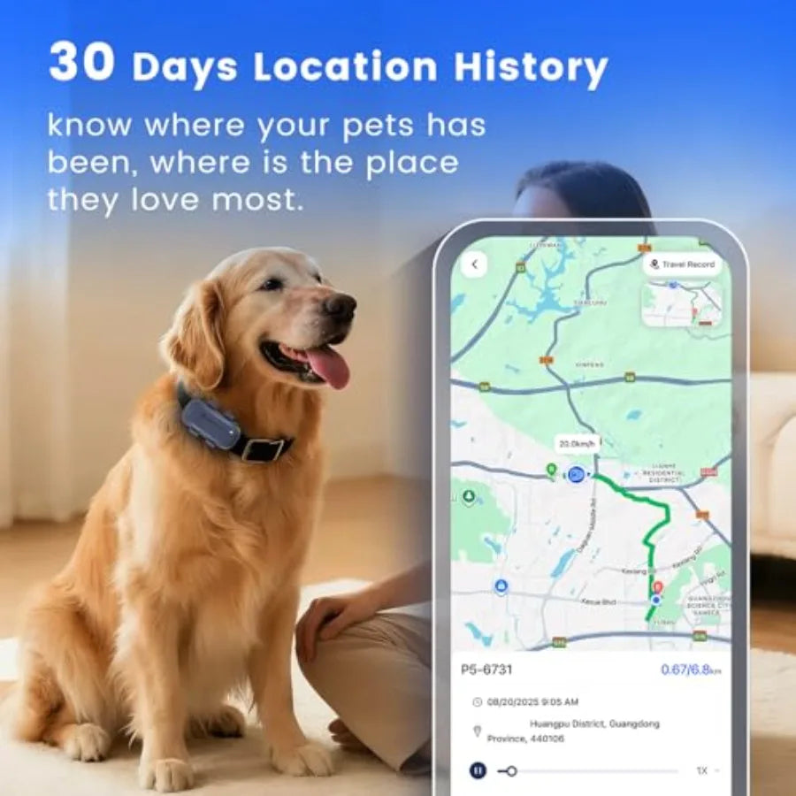 Cat Tracker Dog Tracking Device with Real-Time Location Activity Sleeping Monitoring Geo-Fence for All Collars-iOS And