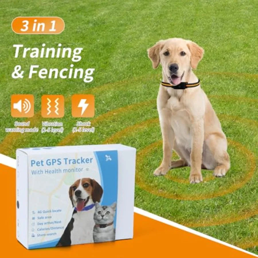 Wireless GPS Dog Fence Collar 4G Smart Tracker with Geo-Fence Free APP History Route IP67 Waterproof 500mAh Battery No Subscrip