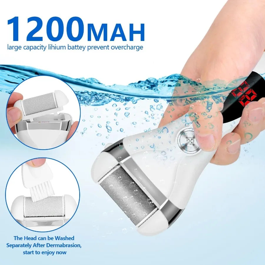 TLX Rechargeable Electric Foot Callus Remover Kit With Three Heads