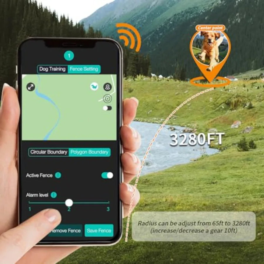 Wireless GPS Dog Fence Collar 4G Smart Tracker with Geo-Fence Free APP History Route IP67 Waterproof 500mAh Battery No Subscrip