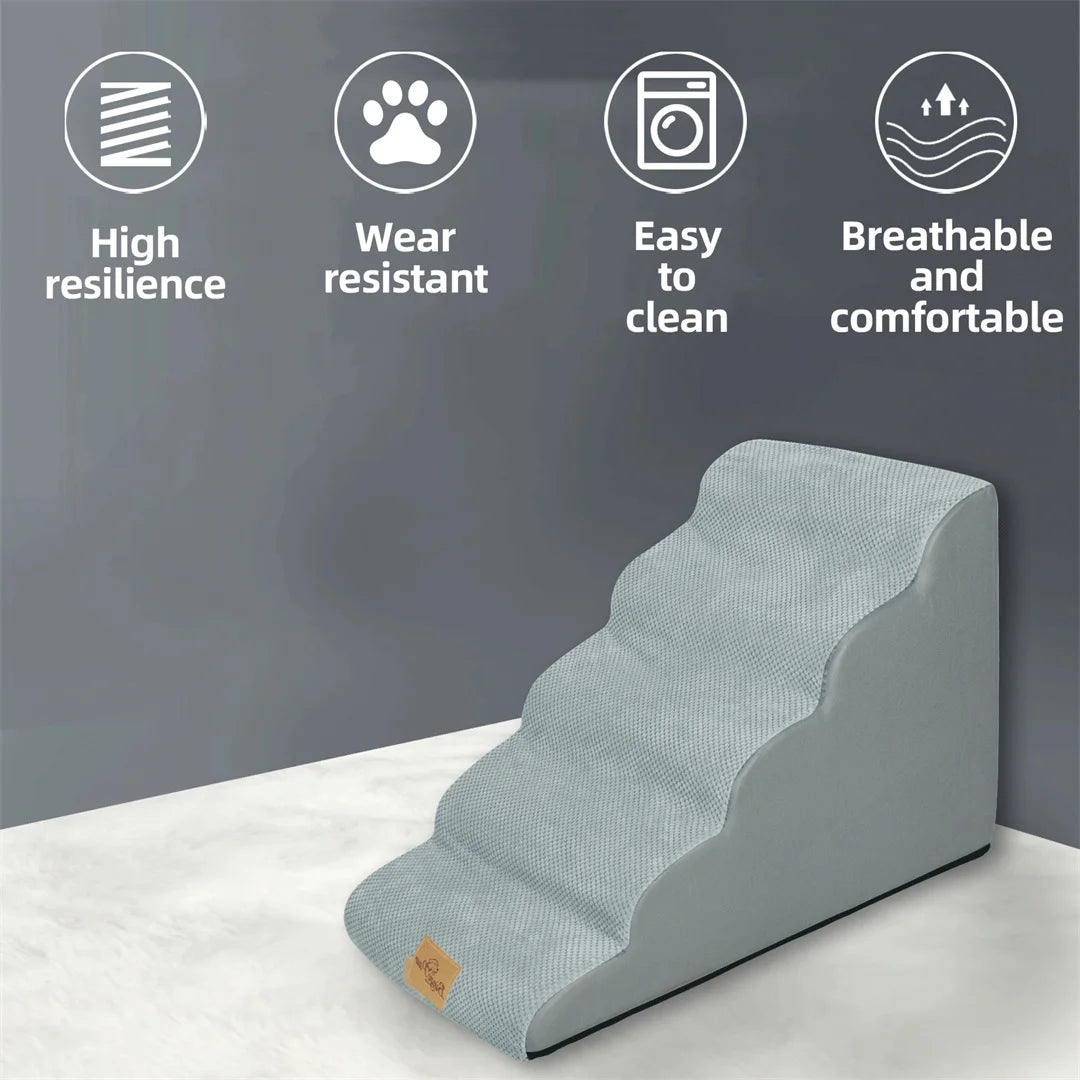 BINGOPOW Pet Dog Stairs High-Density Sponge Foam Dog Steps for Sofa Couch with Washable Cover for Puppies