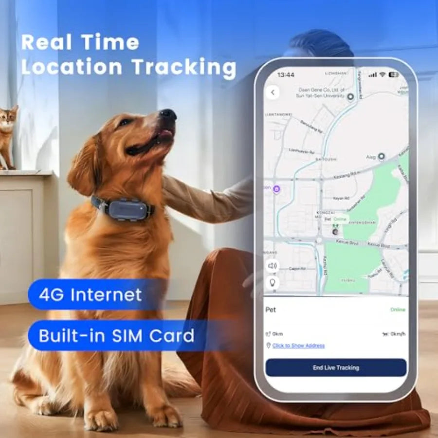 Cat Tracker Dog Tracking Device with Real-Time Location Activity Sleeping Monitoring Geo-Fence for All Collars-iOS And