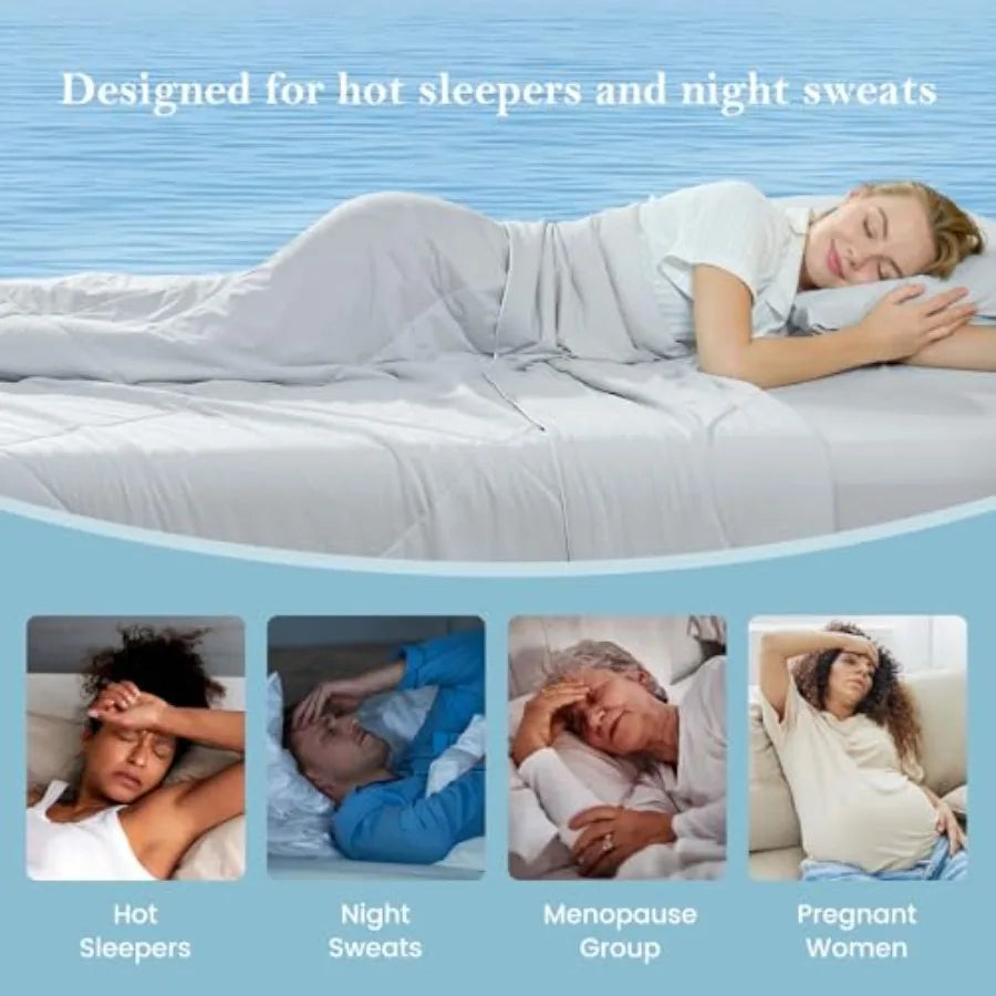 Cooling Comforter Queen Size, Cooling Blankets for Hot Sleepers and Night Sweats, Summer Comforter for Queen Size Bed, Breathab