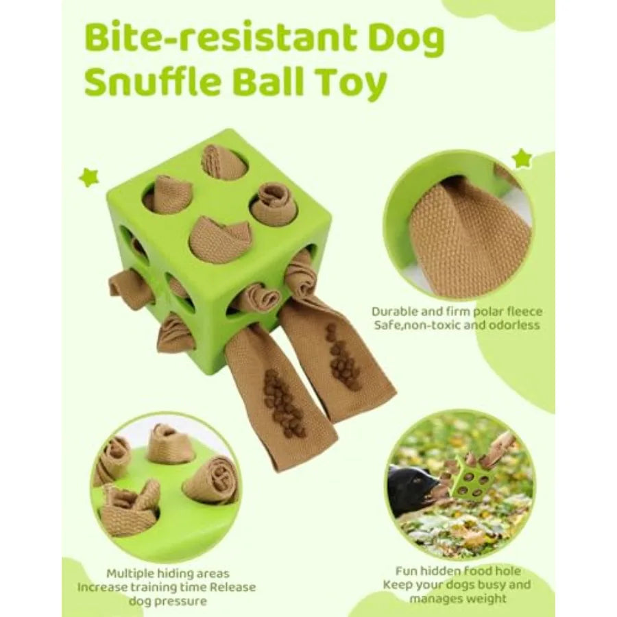 Interactive Puzzle Dog Toy Encourage Natural Foraging Skill Durable Dog Enrichment Toy Snuffle Cube Cloth Strip with Hide and S
