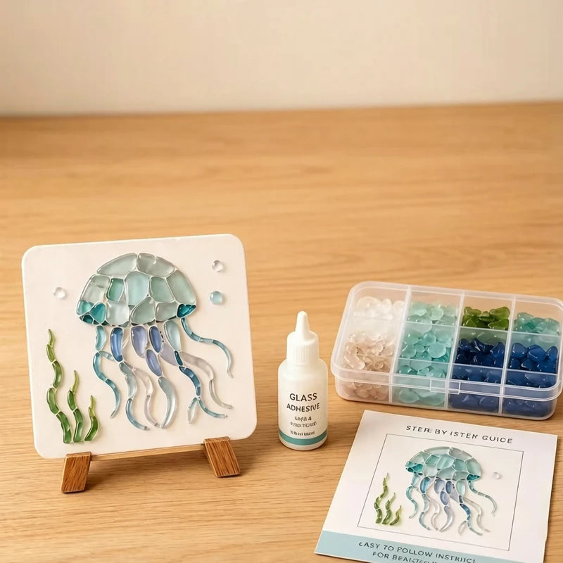 DIY Sea Glass Mosaic Kit for Handmade Ocean Inspired Art
