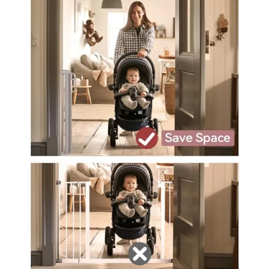 Retractable Baby Gate, Extra Wide Mesh Baby Gates for Stairs, 33" Tall, Extends to 71" Wide, Pet Dog Gate for Doorways, Stairs,