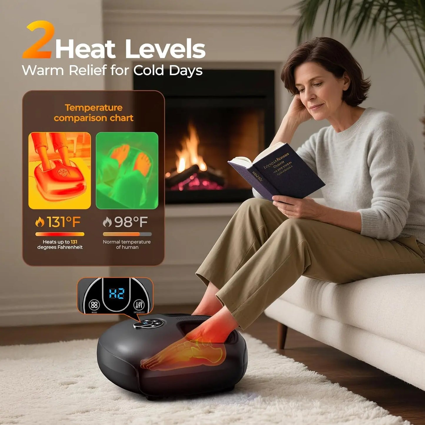 HTMM Shiatsu Foot Massager With Heat Technology And 4 Modes