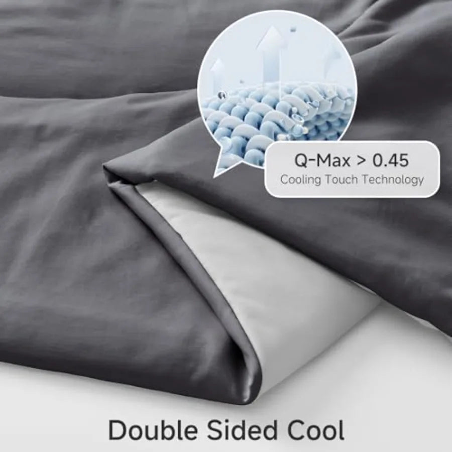 Cooling Comforter Japanese Double-Sided Cold Tech Fabric Cooling Blanket for Night Sweats Hot Sleepers, Q-Max 0.45 Soft Breatha