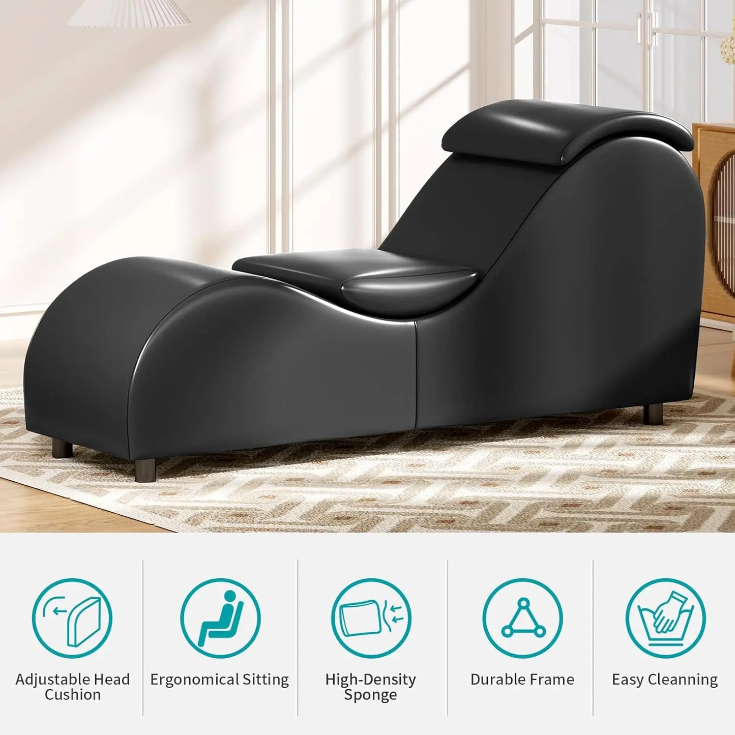 60'' Yoga Chairs, Curved Chaise Lounge Chair for Adults Stretching Exercising Relaxing, Ergonomically Designed Yoga, Customized