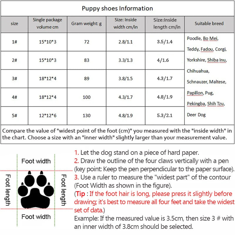 Dog Non Slip Paw Protection Boots Plush Warm Weather Shoes