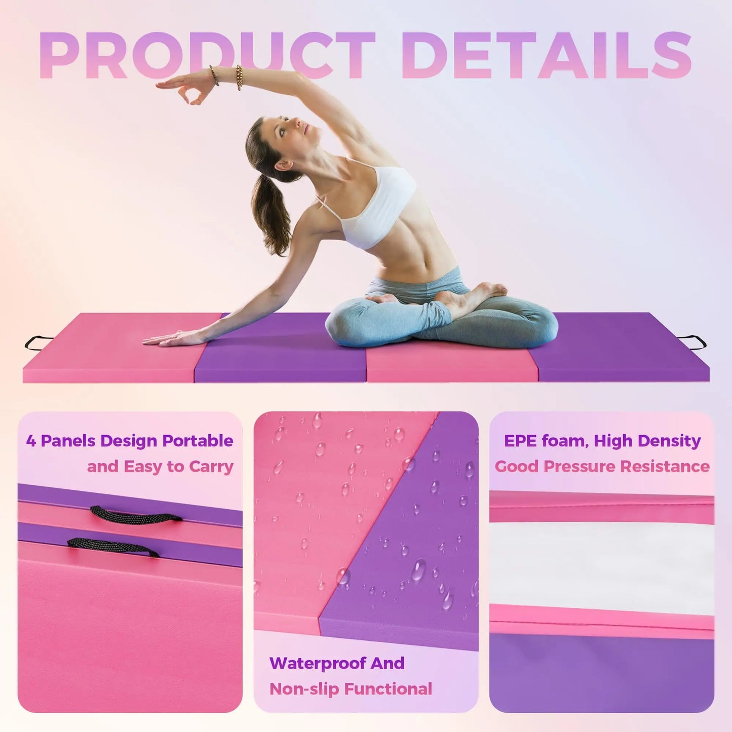 HiMISS Gymnastics Mat Tumbling Mats