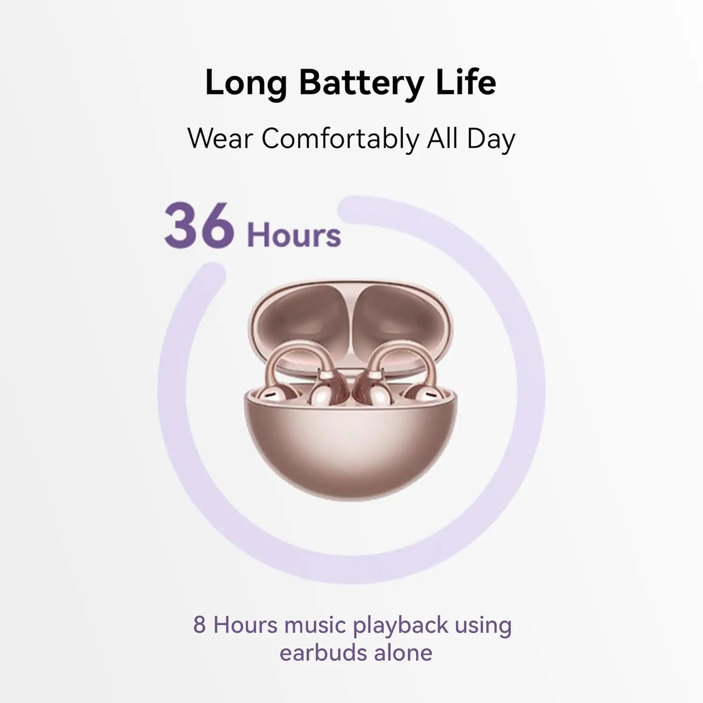 HUAWEI FreeClip,Open-ear Wireless Headphones,Ultimate Sound,compatible with iOS and Android,8 Hours Long Battery Life,