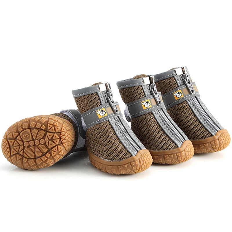 Dog Non Slip Paw Protection Boots Plush Warm Weather Shoes