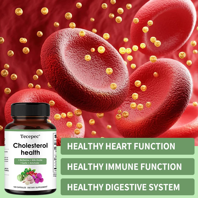 Cholesterol Support Supplement - Contains Berberine, Artichoke and Garlic To Support Healthy Cholesterol Levels and Natural Heart Health