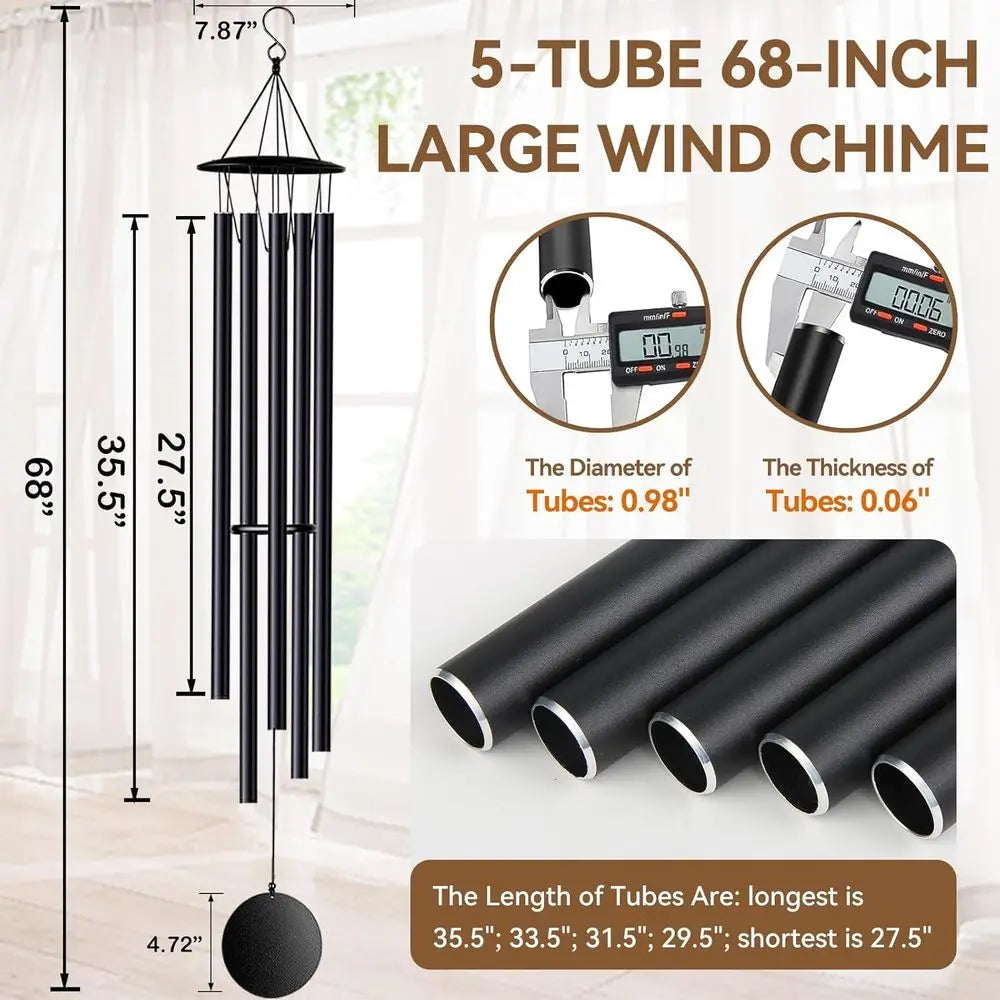 Large Wind Chimes for Home Garden Decor, Deep Tone Wind Chimes for Mom Grandma, Memorial Sympathy Gifts for Loss of Loved One, B