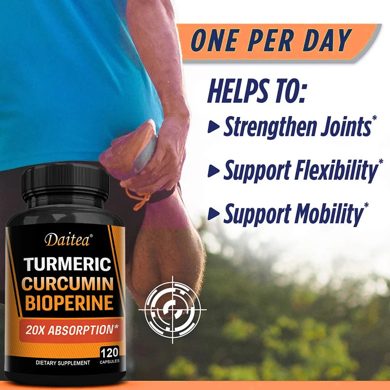 Turmeric Curcumin with BioPerine 95%-Better Absorption, Natural Joint Support Supplement, Vegan Herbal Extract