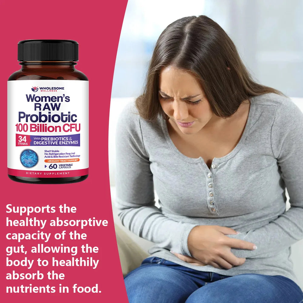 Probiotics for Women, 100 Billion CFU, with Prebiotics, Digestive Enzymes and Urinary Tract Protection